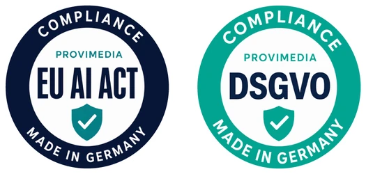 Compliance-Siegel EU AI Act und DSGVO, Provimedia